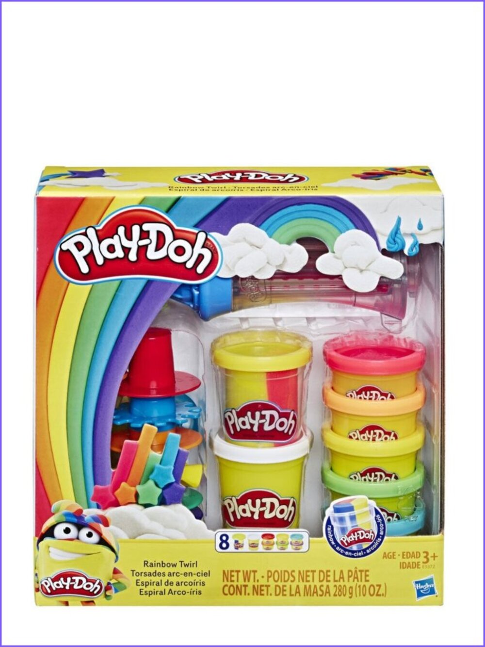 Play-Doh Rainbow Twirl Set w/8 Cans 3-in-1 Rainbow Compound Exclusive New in Box
